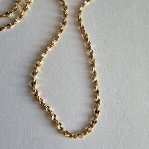 Vintage chain gold tone twist link necklace 24" Korea Korean jewelry